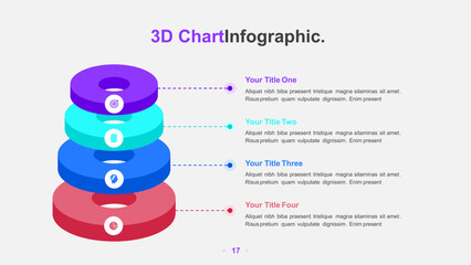 3D Stacked Ring Infographic with Four Data Levels