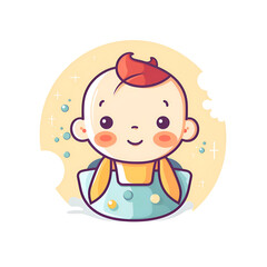 Fototapeta premium Adorable Baby Boy. Cute Infant Child Portrait Illustration