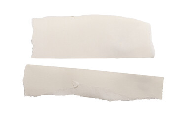 Fototapeta premium torn paper strips isolated on white background. Soft matte surfaces with subtle texture and gently