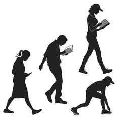 People engrossed in their phones