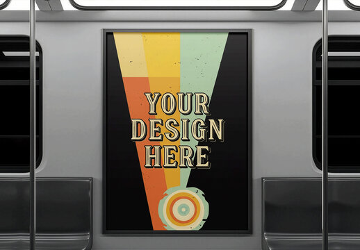 Subway Train Interior Poster Mockup
