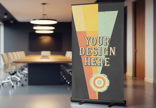 Office Pull Up Banner Mockup