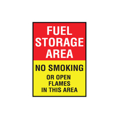 Fototapeta premium Fuel Storage Area No Smoking Safety Sign