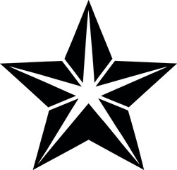 Geometric split five point star abstract vector icon