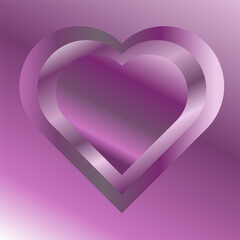Abstract illustration in the form of a multi-layered pink heart with soft light gradients and depth effect.