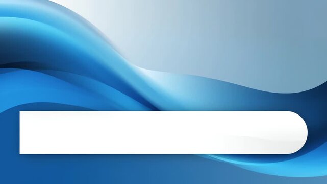 Abstract blue wave design with a white horizontal bar on a gradient background