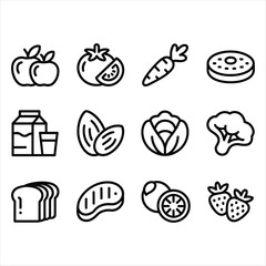 set of isolated food icons vector illustration