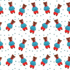 Teddy bear seamless pattern