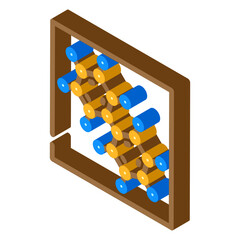 Isometric chemical lattice icon showing 3d molecular arrangement and nanotechnology concepts, ideal for science, chemistry, physics, research and futuristic technology illustrations