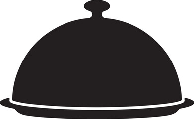 Fototapeta premium Food Cover Pan in silhouettte on white background.