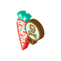 Poisonous carrot icon warning about food safety hazards and toxic vegetables, symbolizing contamination, danger, and health risks from tainted produce
