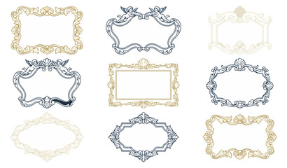 Ornate decorative frames collection elegant vector illustration