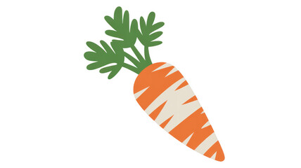 Orange and white cartoon carrot isolated on a transparent background
