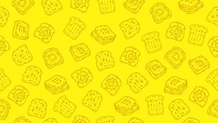 Bread toast seamless pattern background. Toast sketch wallpaper. Packaging, wrapper, banner, fabric, print