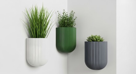 Aesthetic Wall Mounted Trailing Plants with Warm Sunset Lighting and Shadows