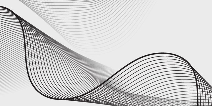 Abstract vector background with black wavy lines. abstract black wavy line on white background.