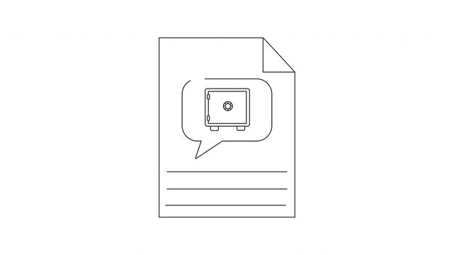 Safe Document Icon Animation - Secure Data File Concept.