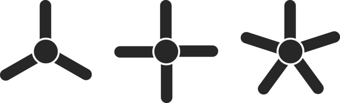 Smart Home Interface Icons. Cooling fan symbol. Universal Cooling Symbols. Facility management and office signs
