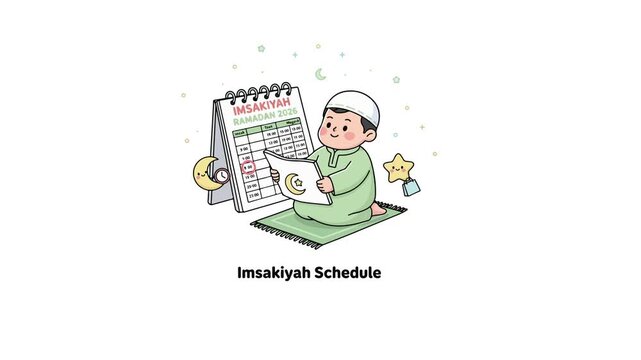 Reading Imsak Schedule Illustration