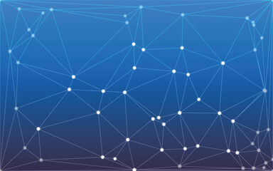 Abstract Geometric Network on Blue Gradient