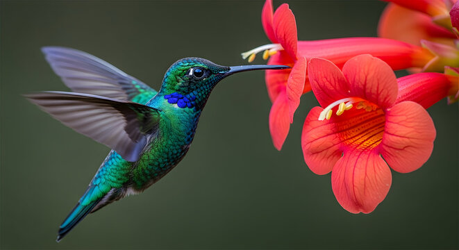 Nectar Kiss: Hummingbird at Red Blossom
Jewel Hover: Hummingbird Feeding Close-Up
Iridescent Hover: Tiny Bird, Scarlet Flower
Nectar Dance: Hummingbird and Bloom
Emerald Wings: Hummingbird in Flight