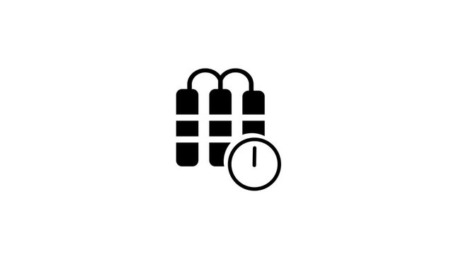 Countdown time bomb .Ticking time bomb icon animation video 4k