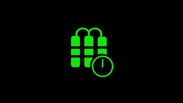 Countdown time bomb .Ticking time bomb icon animation video 4k