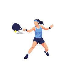 Obraz premium Woman tennis player hitting ball, dynamic action shot, athletic woman playing sport, isolated on white