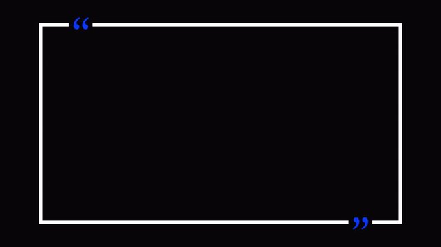 rectangle box with quotation marks animation. Rectangle doodle frames with quote. captivating audiences and sparking curiosity quotes frame border in transparent background with 4K animation.