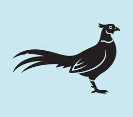 Obraz premium Common Pheasant The Vibrant and Majestic Game Bird of the Wild vector silhouettes illustration design 