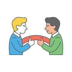 Fototapeta premium Two men shaking hands in a symbol of partnership and agreement