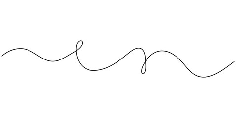 Obraz premium One continuous squiggle line. Curved single line.