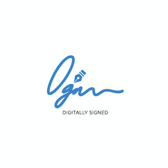 Obraz premium Digital Signature Icon with Pen Nib