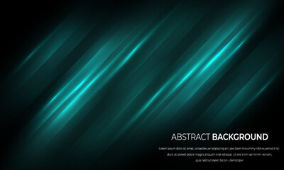 3D dark green techno abstract background overlap layer on dark space with lights motion decoration concept. Modern graphic design element glowing style for banner, flyer, card, or brochure cover