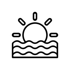 Ocean horizon sun icon