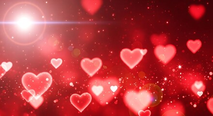 Obraz premium A radiant display of hearts in a warm glow