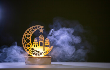 Festive greeting card for Muslim holy month Ramadan Kareem. © erika8213