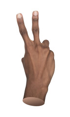 Obraz premium Hand gesture showing two fingers in V sign for victory and win, isolated on white. Close up.