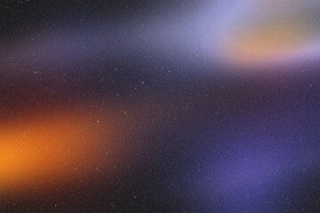 A celestial dance of light and shadow across a speckled cosmic expanse with vibrant flares