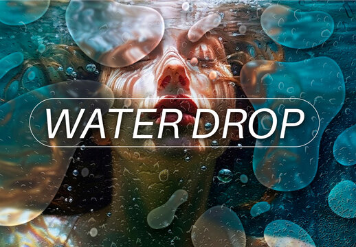 Aqua Blue Artistic Water drops Photo Effect