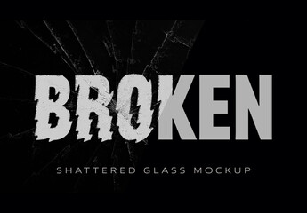 Shattered Fractured Glass Mockup Image Effect
