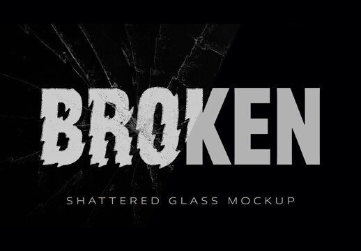 Shattered Fractured Glass Mockup Image Effect