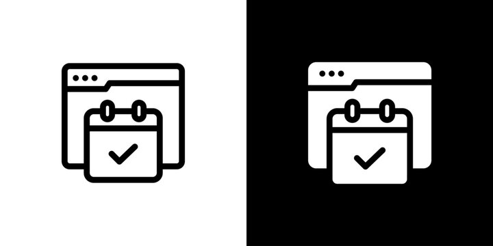 Event icon concept with flat Black White Background. Vector illustration.