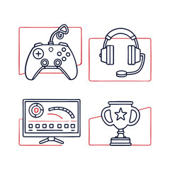 Modern gaming and esports elements in minimalist design