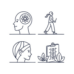 Mindful woman practicing meditation and mental wellness techniques