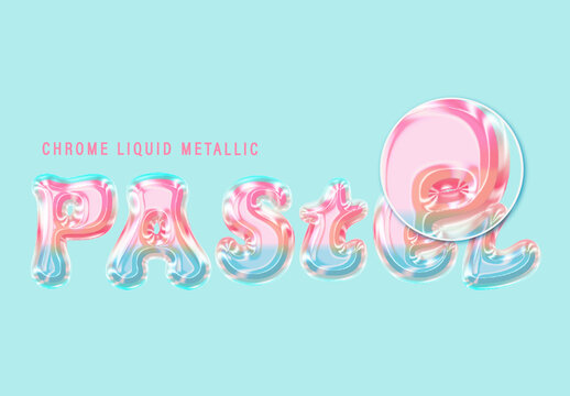 Chrome Liquid Metallic Text Effect