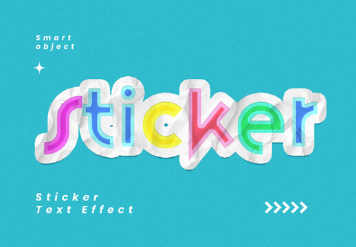 Paper Sticker Cut Out Text Effect
