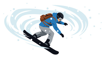 Obraz premium Snowboarder in motion: dynamic winter sports adventure