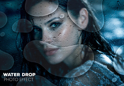 Wet Glass Water Drops Photo Effect