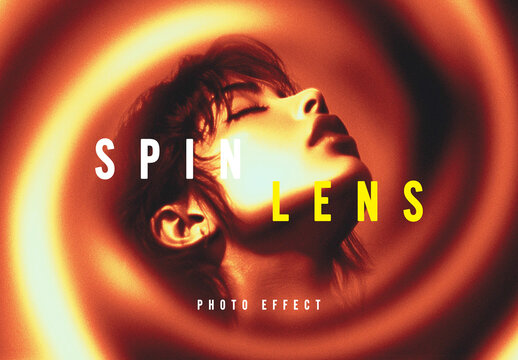 Spin Lens Photo Effect Mockup